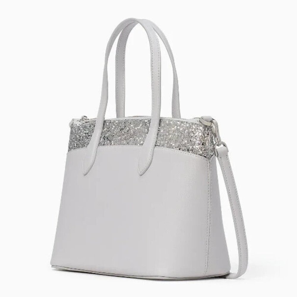 Brand New with Tags Kate Spade Flash Glitter Satchel in Gray
